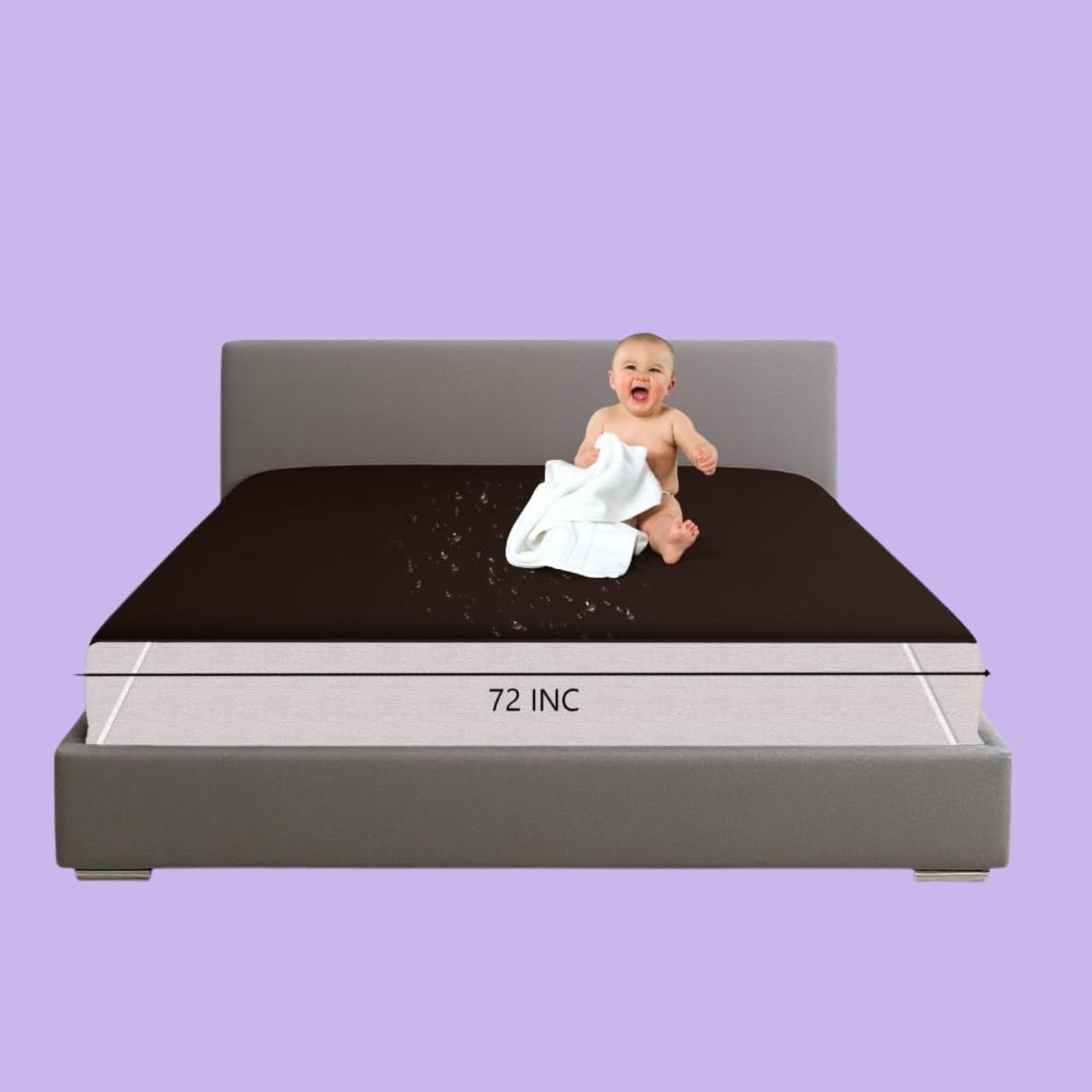 Brown Waterproof Mattress Cover Cotton Terry King Size Pull On Protector-image-36