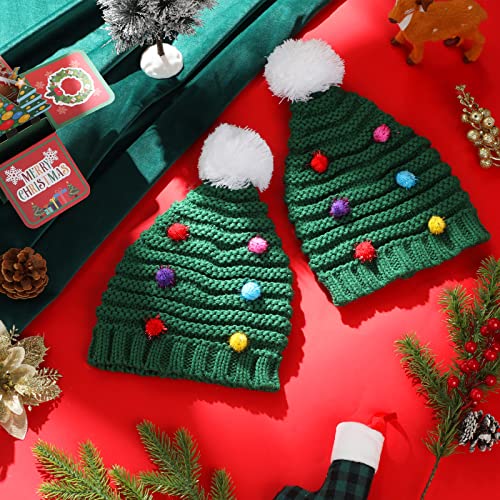 Jeyiour Chapéus de árvore de Natal gorro de crochê de inverno chapéu de papai noel adulto quente fei