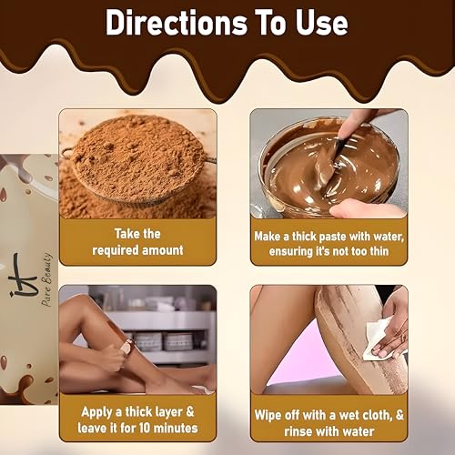 Image of Herbal Chocolate Wax Powder For Women and Men | Instant Hair Removal | Painless & Quick, BAS-Free, pH-Balanced | No Smell | Safe for Bikini, Face & Body | No Side Effects | Unisex |100GM
