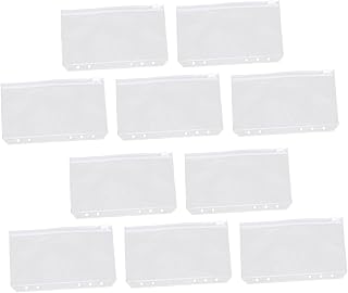 Amosfun 10 Peças Saco Com Zíper De Folhas Soltas Saco Com Zíper De Pvc Saco Com Zíper Transparente Pastas De Bolso De Plástico Pasta De Bolso Saco De Bilhete Com Zíper Envelope Fichário