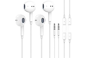 2 Pack Aux Headphones Wired Earbuds in Ear Noise Reduction Headphones