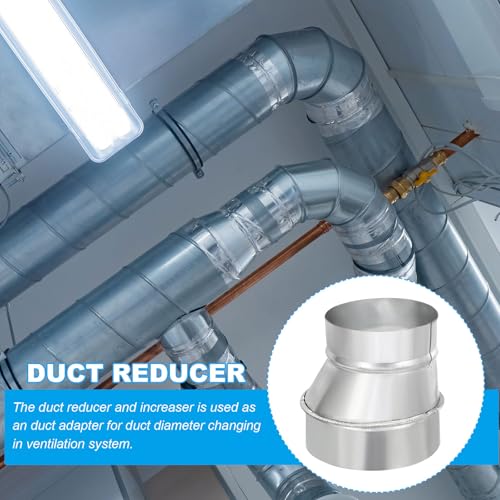 PATIKIL 5" to 4" Eccentric Duct Reducer, 1Pcs Galvanized Iron Ducting Connector Round Air Duct Adapter Pipe Fitting for Vent Inline Ventilation Bathroom Kitchen by PATIKIL - Used condition - Image 4