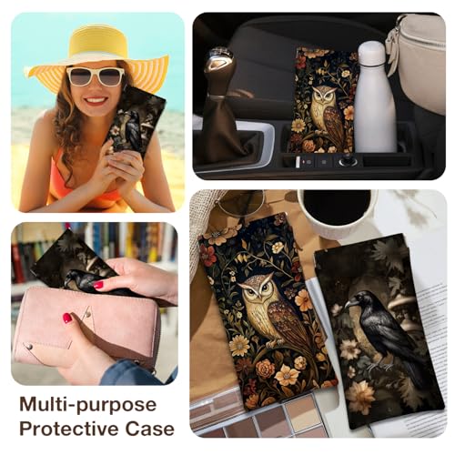 Image of Eyeglasses Sunglasses Case PU Soft Squeeze Top Glasses Pouch for Women Men,Animal Pattern Portable Anti Scratch