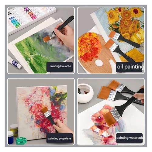 Print Brush 1/2/3/5pcs Memory Nylon Paint Brushes Set For Oil Drawing Watercolor Wooden Painting Brush Tools Art Supplies(4 5 6 7 8cm 5pcs) - Image 6