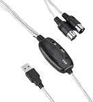 USB MIDI Cable Interface Cable, MIDI to USB Cable Converter MIDI Interface Adapter Cord Keyboard Music Editing Line