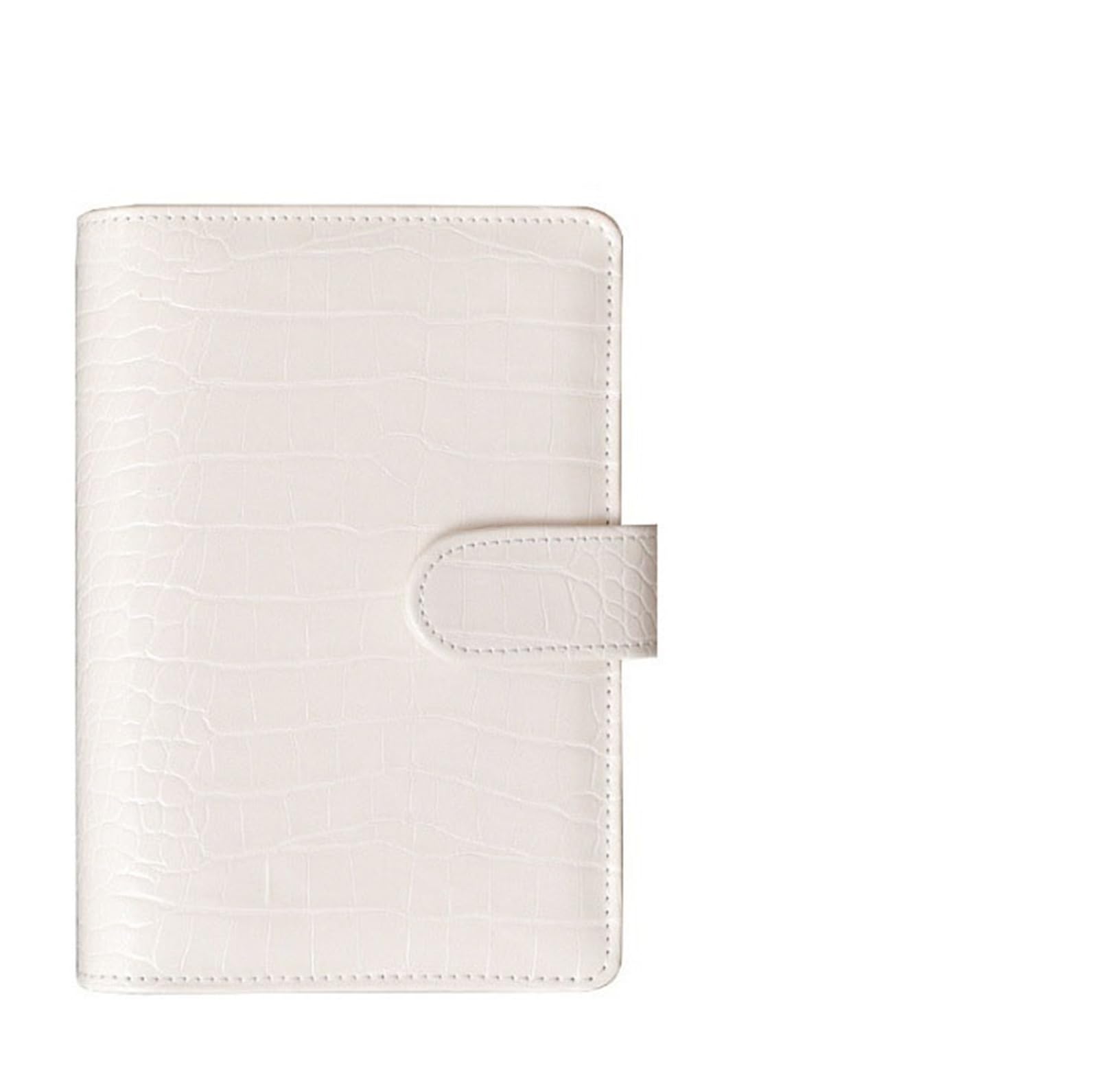 QWWQYDY Bookloose Leaf Notepad Loose-leaf Notebook Cover Stationery Hand Ledger Notebook Planner PU Leather Case For Noteook Binder Journal Binder(White,A5)