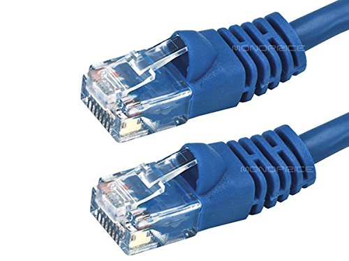 Monoprice Cat5E Ethernet Patch Cable - 0.5 Feet - Blue | Network Internet Cord - Rj45, Stranded, 350Mhz, Utp, Pure Bare Copper Wire, 24Awg #TOP1