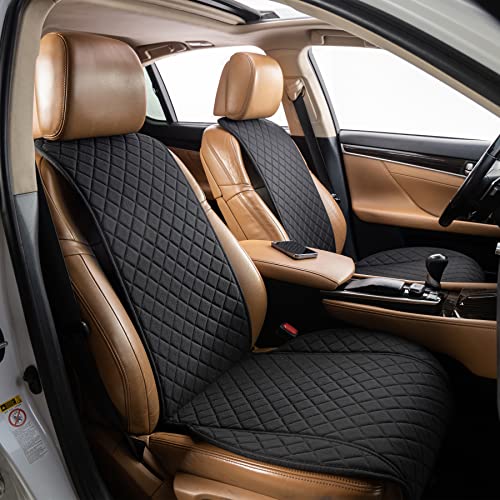 Ivicy Linen Car Seat Cover For All Seasons Soft & Breathable Front Premium Covers With Non-Slip Protector Universal Fits Most Automotive, Van, Suv, Truck - 1 Unit #TOP1
