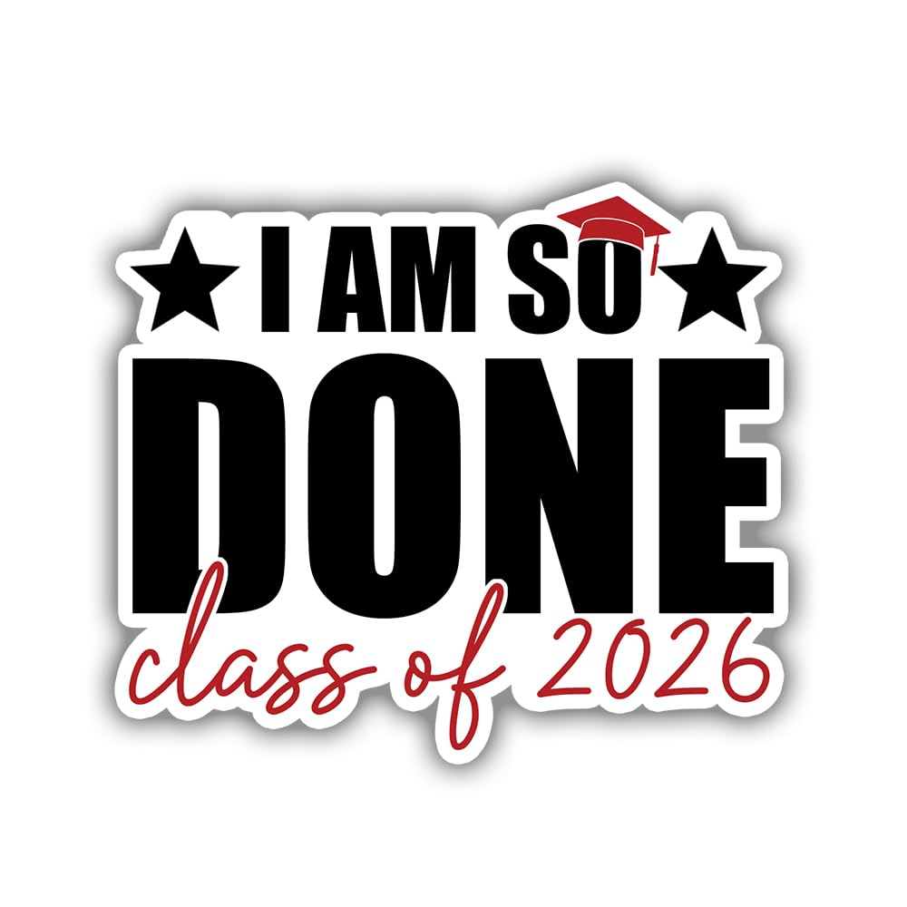 ULTRAVUTT Senior 2026 Sticker, Cute Class of 2026 Sticker, Graduation Gift for Student, Teacher Decoration for Laptop, Water Bottles, Bicycle,
