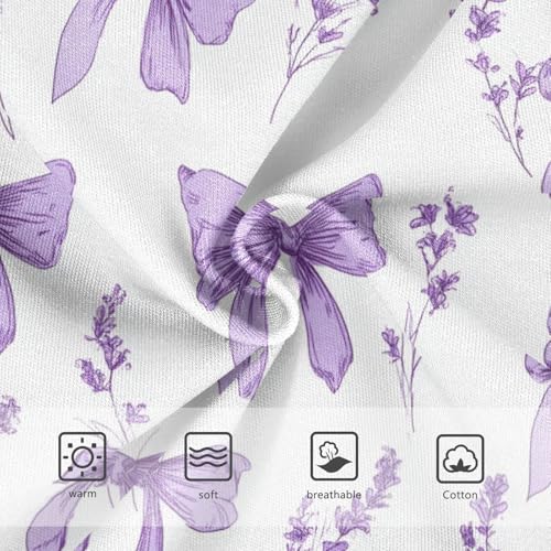 Wusikd Lavender Cute Bows Girls' Underwear Cotton Floral Girls Briefs Soft Toddler Underwear 2T3
