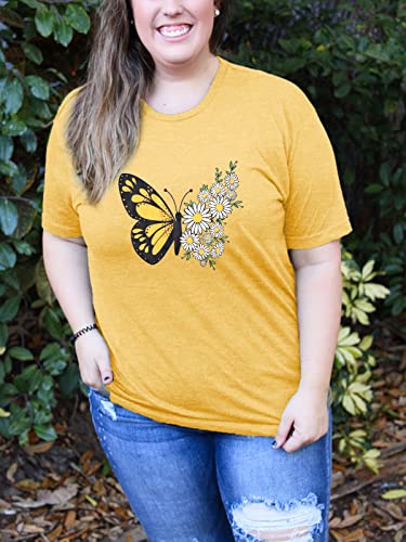 HDLTE Women Plus Size T Shirts Short Sleeve Casual Graphic Tee Tops3