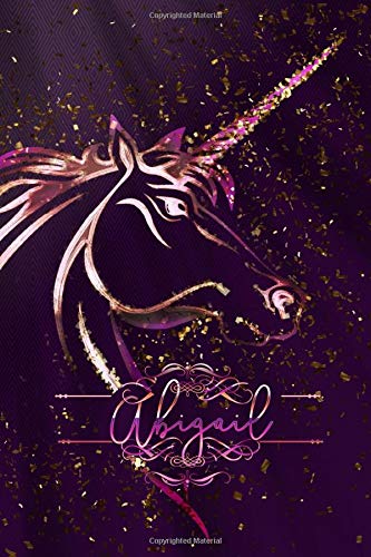 Unicorn Publishing CompanyAbigail: Unicorn Blank Lined Journal Notebook For Girls, 6 x 9, 120 Pages Perfect For Journaling, Notes, Diary & Doodling, Name Note Pad For Children, Kids, & Adults