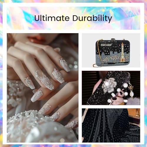 Image of Novani Rhinestones Glass Rhinestones for Crafts Nail Gems Clear Stones Jewels Round Gemstones Non-Hotfix Crystal,SS20,1440 Pieces,Transparent