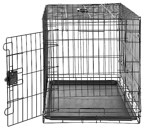 Amazonベーシック 犬 ペットケージ 中型犬 折りたたみ式 トレー付き シングルドア 91 cm x 58 cm x 64 cm ブラック の商品画像 3