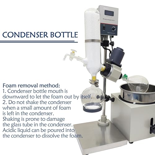 Evaporador rotatorio Digital con baño de Agua, destilación al vacío con elevación Manual para evaporación de disolventes en Laboratorio: Control de precisión y Calentamiento eficiente. (A)