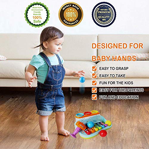Yerloa Baby-xylofoon met ballen en hamer, muzikaal babyspeelgoed, leeftijd 6-12 maanden, educatief speelgoed, voor jongens en meisjes - Image 6