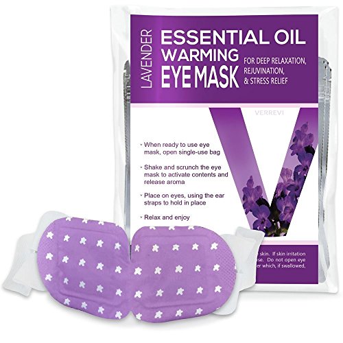Verrevi Scented Steam Eye Mask with Lavender Essential Oil for Sleep Aid, Stress Relief, Refresh Tired Eyes, Self-Warming Aromatherapy, Lavender Eye Pillow Heat Mask | 10 Pack