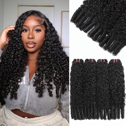 Menalue 16A Raw Burmese Curly Bundles Human Hair with Spiral Curls End 16 18 20 22 Inch 3C4A Curly Bundles Human Hair Salon Quality Wet and Wavy 4 Bundles Quick Weave for Black Women Natural Color