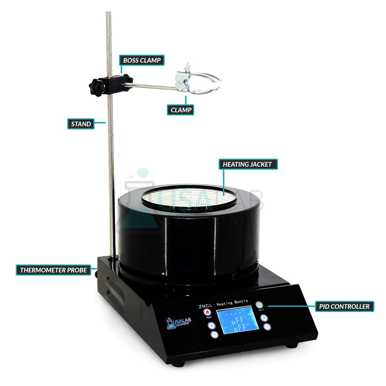 USA Lab 5L 300 Degrees Celsius 1800 RPM Digital Magnetic Heating Mantle ZNCL-TS-5000 110V - USAlab