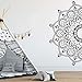 Halbe Mandala Blume Wandtattoos Hauptschlafzimmer Kopfteil Dekoration Interieur Abnehmbare böhmische Mandala Kunst Wandbild A7 57x115cm
