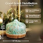 Porseme 500ml Glass Essential Oil Diffuser Aromatherapy Ultrasonic Cool Mist Humidifier 15-21 Running Hours Waterless Auto-Off Air Diffusers for Sleeping Yoga Office Working Spa and Rest (Light Blue) - Image 3