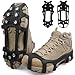Ice Cleats for Shoes and Boots Men Women Non-Slip Spikes Shoes Grippers, Crampons Ice Snow Cleats Stretchable Rubber Overshoes Footwear Traction for Snow Walking (Medium(5.5-7 men/7-8.5 Women))