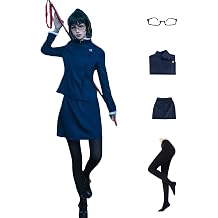 Anime JJK Zenin Cosplay Costume Girls Women Japanese School Uniform Skirt Dress Halloween Outfit with Glasses blue 01-1,M
