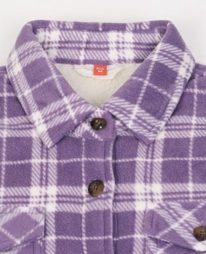 Image of ThCreasa Boys Sherpa Lined Plaid Button Shirt Jacket