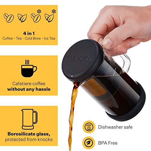 Barista & Co Manual, cafetera especial, infusor de café y té 4 en 1 con vaso de vidrio borosilicato, filtro de metal y… - Imagen 3