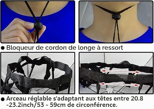 Nivvity Parapluie de Soleil 65 cm - Protection Solaire Pare-Vent Monté Sur la Tête, Chapeau Pliant (Camouflage) – vue 3