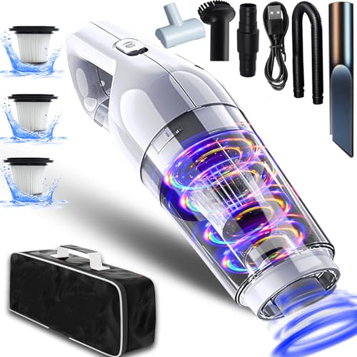 Aspirateur à Main Sans Fil 120W - Portable Pour Voiture & Maison - Avec Filtre HEPA Lavable - Autonomie 30min