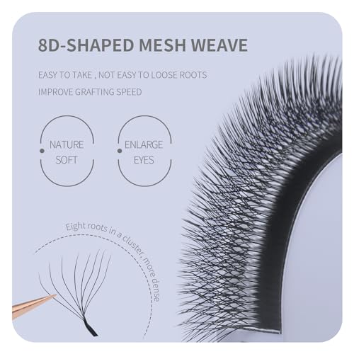 ANNAFRIS Eyelash Extension W 8D 0.07 D 12mm Premade Fan Lashes Extension 8d Lashes Russian Volume Eyelashes(8D,0.07D,12mm) - Image 3
