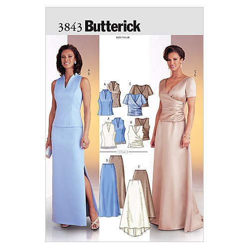 BUTTERICK PATTERNS B3843 Misses' Top and Skirt, Size 8-10-12