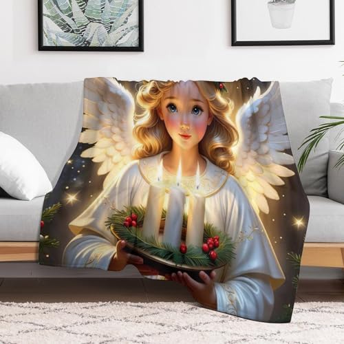 Manta de franela de ángel para tardes de sofá y lectura 3