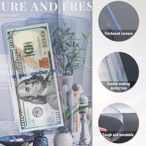 30 Protectores transparentes para billetes de plástico rígido miniatura 3