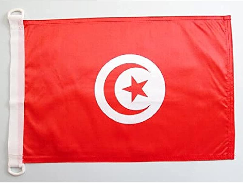 AZ FLAG Bandiera Navale Tunisia 45x30cm - Bandiera Maritima Tunisina 30 x 45 cm speciale Nautismo, Padiglione Nautico