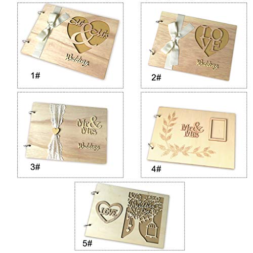 Baugger - Handmade Senhor & Sra. Amor Livro de Convidados Do Casamento De Madeira DIY Assinar o Livr