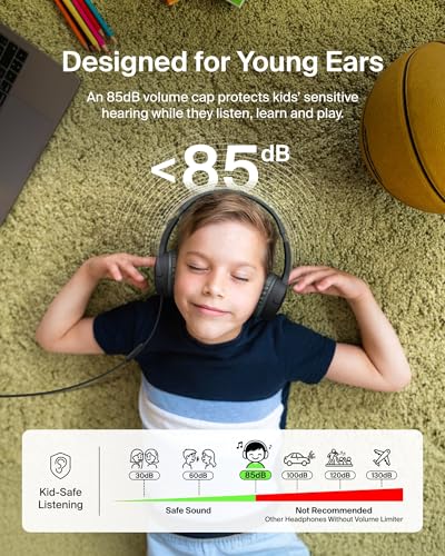Belkin SoundForm Mini Wired Kids Headphones, On Ear, USB C to 3.5mm Adapter - image 2