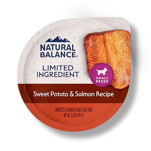 Natural Balance Limited Ingredient Small Breed Grain-Free Wet Dog Food Cups - Rich Animal Protein Source - Balanced Nutrition - Free of Corn, Soy & Wheat - 3.5 oz - Salmon & Sweet Potato - 12 Pack