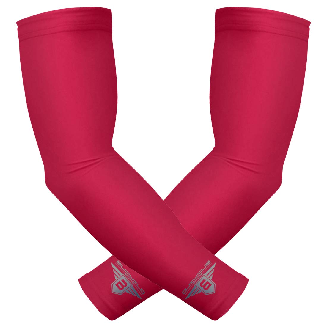 Bucwild Sports Compression Arm Sleeves 1 Pair - 2 Sleeves Youth & Adult Sizes Football Baseball Basketball Cycling Tennis