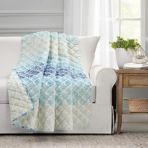 Lush Decor Medallion Ombre Throw Blanket, 60" X 50", Blue & Navy #TOP23