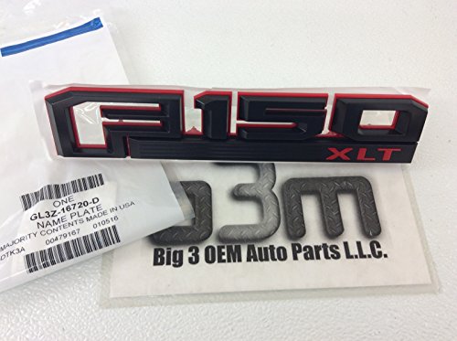 2015-2016 F-150 XLT Red & Black Left Driver Fender Emblem NEW OEM GL3Z16720D