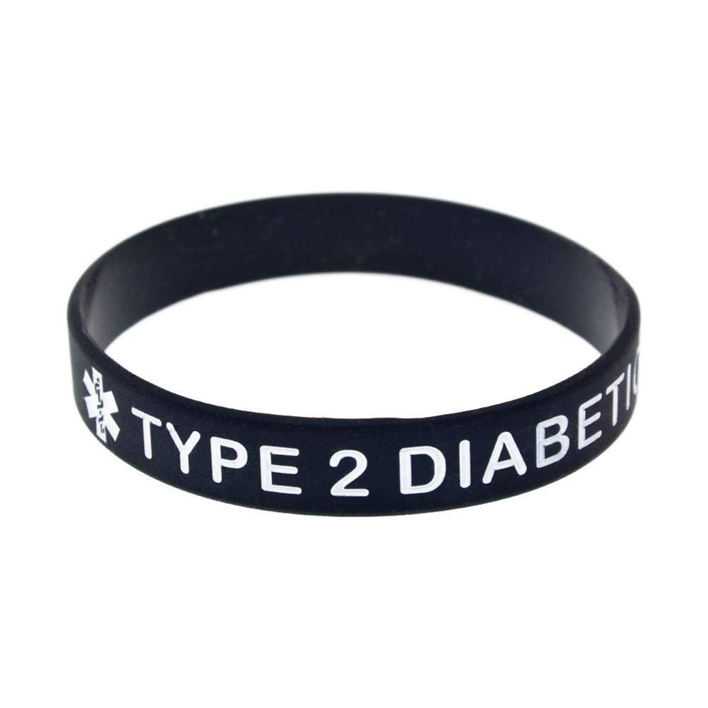Pulseras de silicona para diabetes tipo 2, paquete de 5