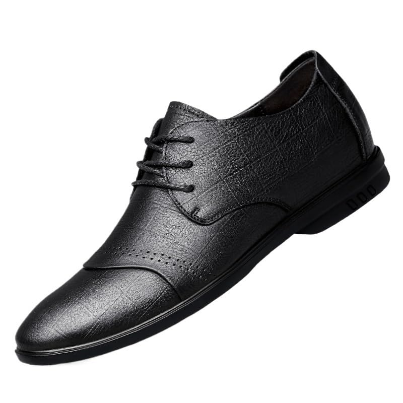Brown Dress Shoe Laces for Men Lace Up Classic Formal Oxford Wedding Pointed Toe Dress Shoes(Black,8.5)