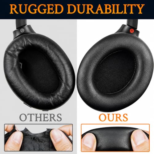 Image of Mizi Replacement Earpads Compatible with Sony WH-1000XM4 (WH1000XM4) Noise Cancelling Headphones, Premium Protein Leather Ear Cushions with Thick Memory Foam, Noise Isolation, Enhanced Comfort, Black