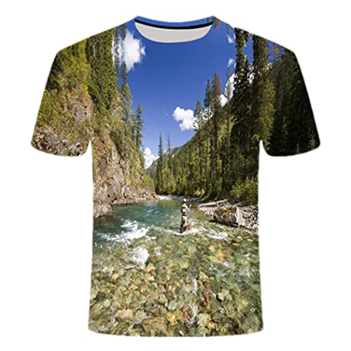 T-shirt col rond homme Haitpant haut de gamme avec impression 3D 3XL