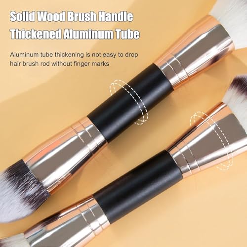 Image of Makeup Brushes Dual-ended Foundation Brush Concealer Brush, 2-in-1 Make Up Brushes Synthetic Kabuki Brush for Concealer Eye Shadow Eyeliner Eyebrow Make Up Brush (Tapered Top /Angled, 1 - Pcs)