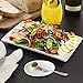 Love-KANKEI Rectangular Serving Platters 11.8 x 6.6 White Porcelain Serving Plates with Beautiful Hammer Pattern Set of 4