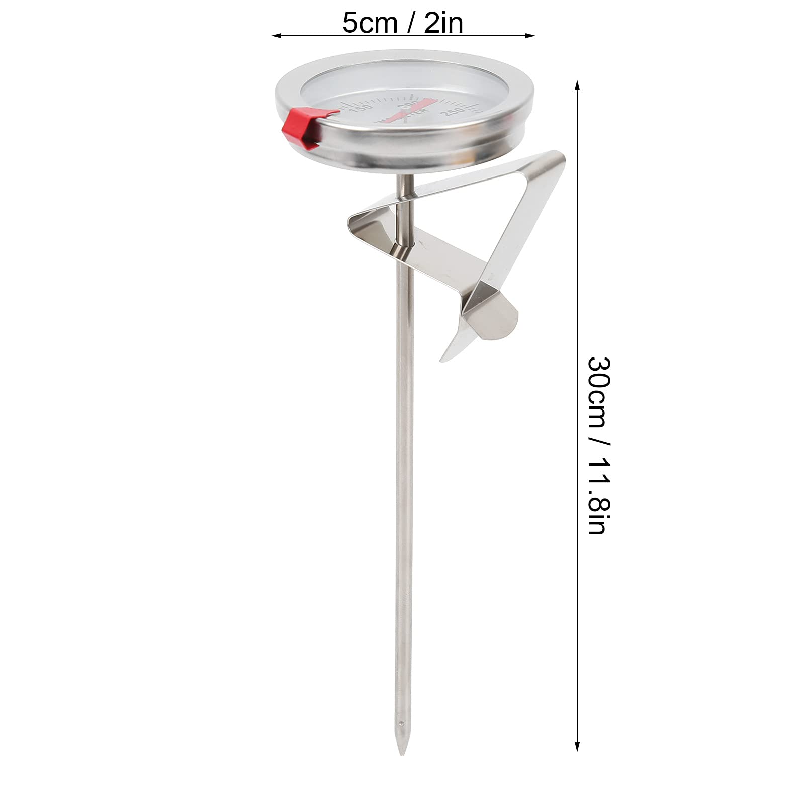 Termómetro de Freír Acero Inoxidable 5 Cm Dial 50 a 300 C, (30