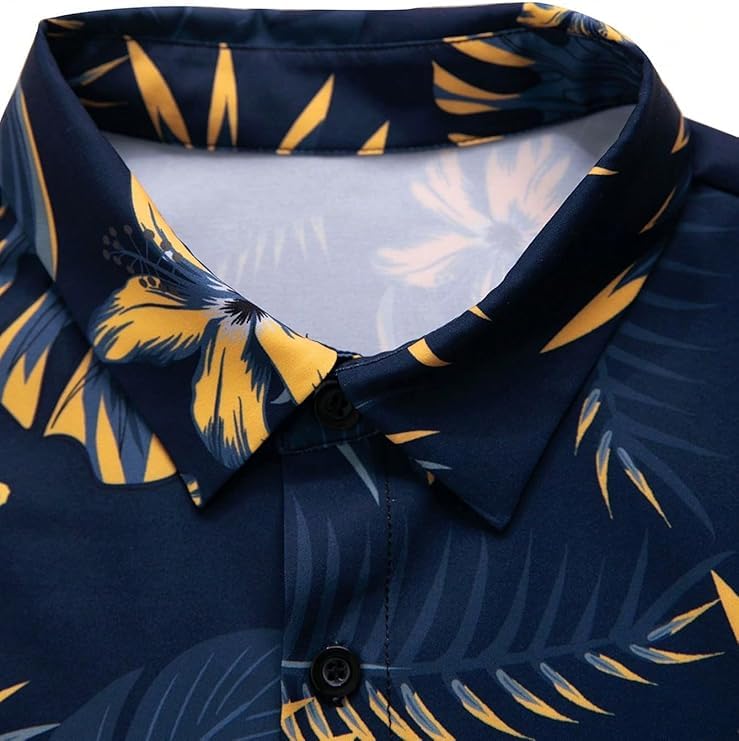 Men's Hawaiian 2 Piece Outfits Vacation Beach Print Short Sleeve Button Down Shirt and Shorts Set Party Holiday3